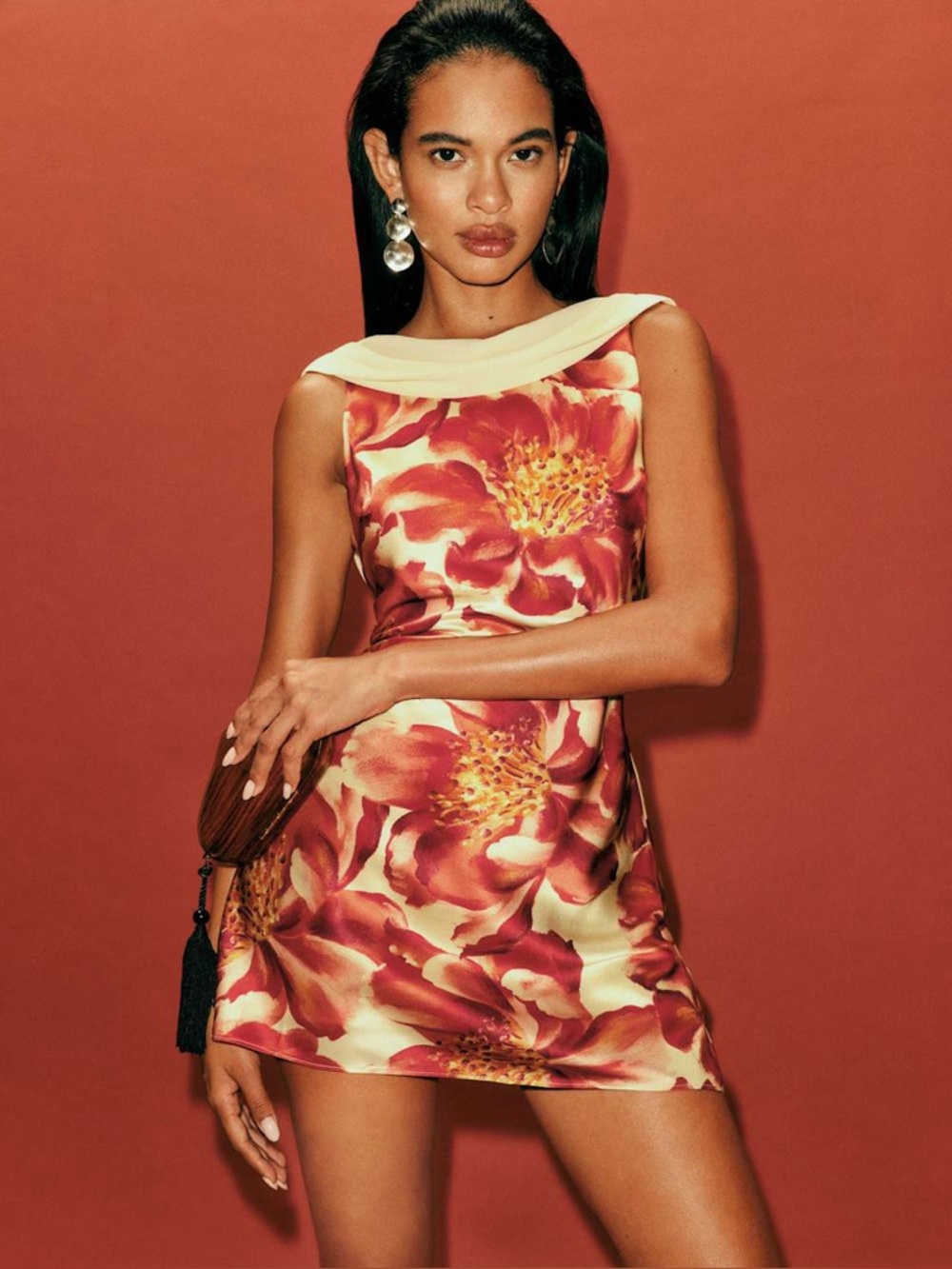 Reformation Jonelle Silk Dress In Summer Day,NEW WITHOUT TAGS, NEVER WORN.